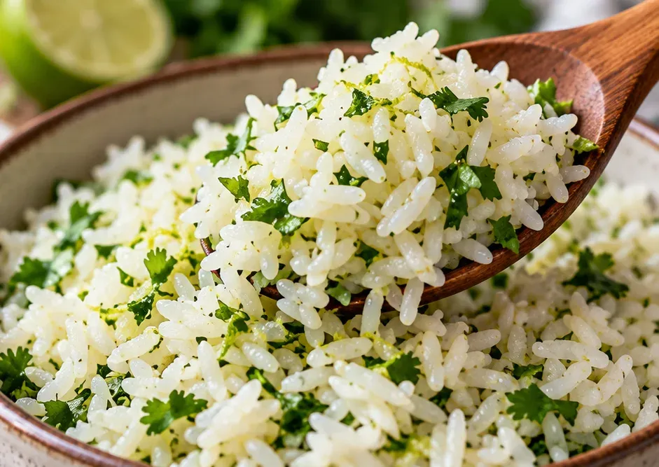 Outra foto de arroz com Coentro e Limão