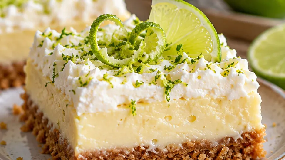Foto de barrinhas de Key Lime Pie pronto para servir