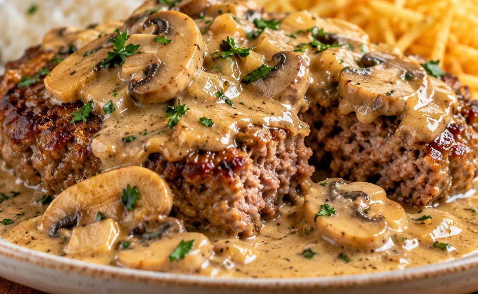 Outra foto de bife de Carne Moída ao Molho de Champignon