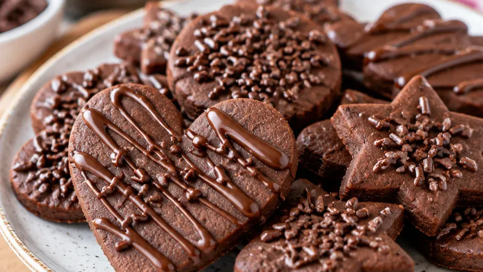 Foto de biscoito de Chocolate para Decorar (Massa que Não Deforma) pronto para servir