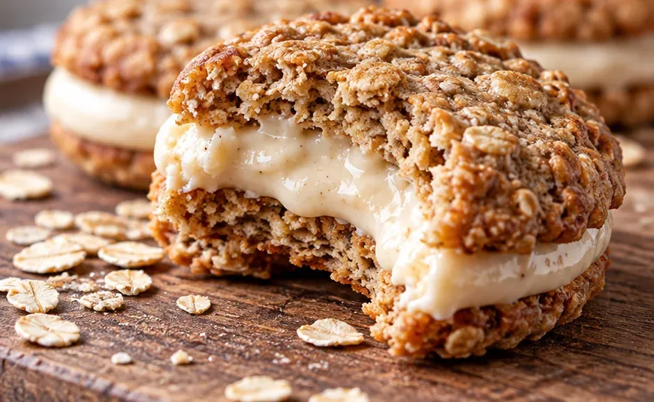 Outra foto de biscoitos de Aveia com Recheio Cremoso e Massa Madre