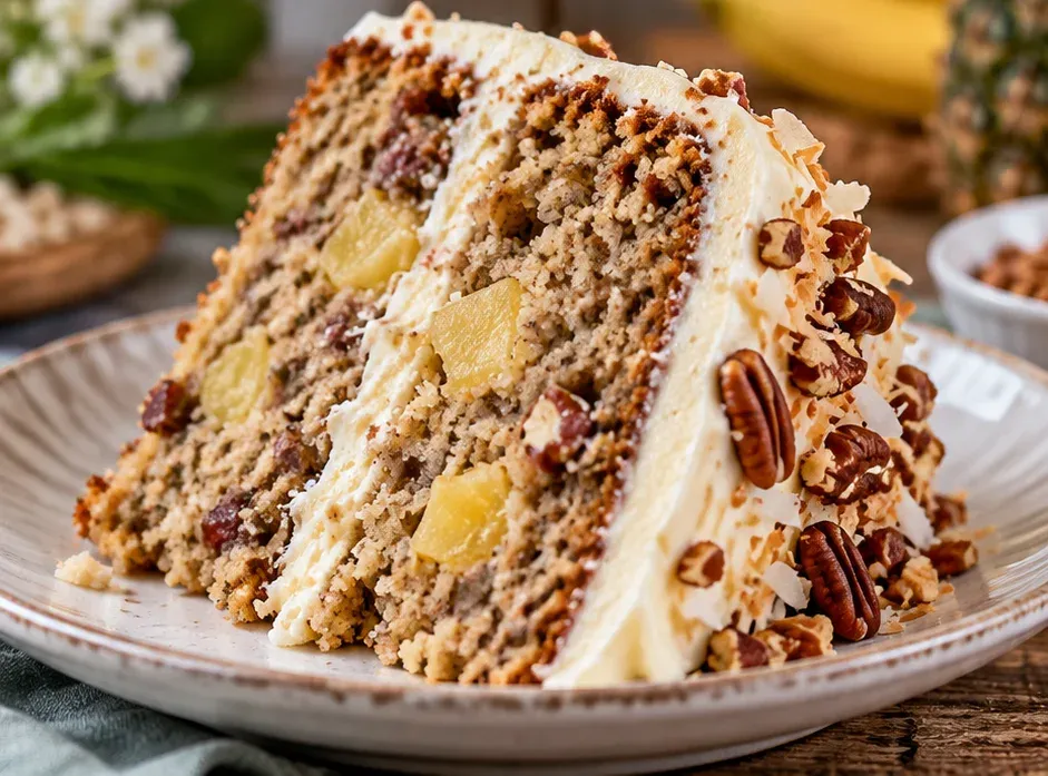 Outra foto de bolo Beija-Flor (Hummingbird Cake com Banana e Abacaxi)