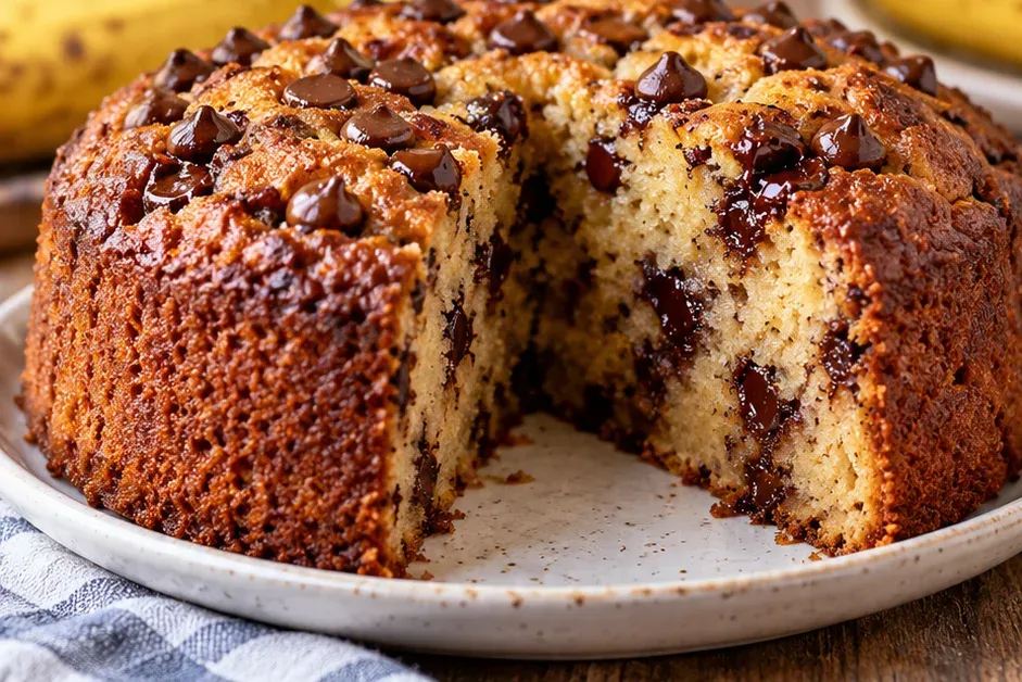 Outra foto de bolo de Banana com Gotas de Chocolate