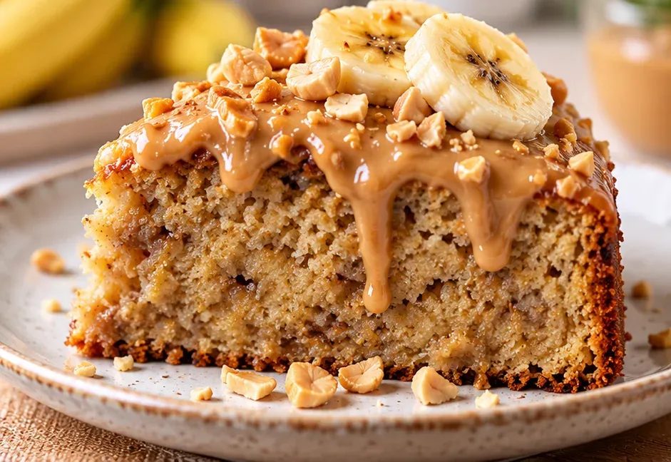 Outra foto de bolo de Banana com Pasta de Amendoim