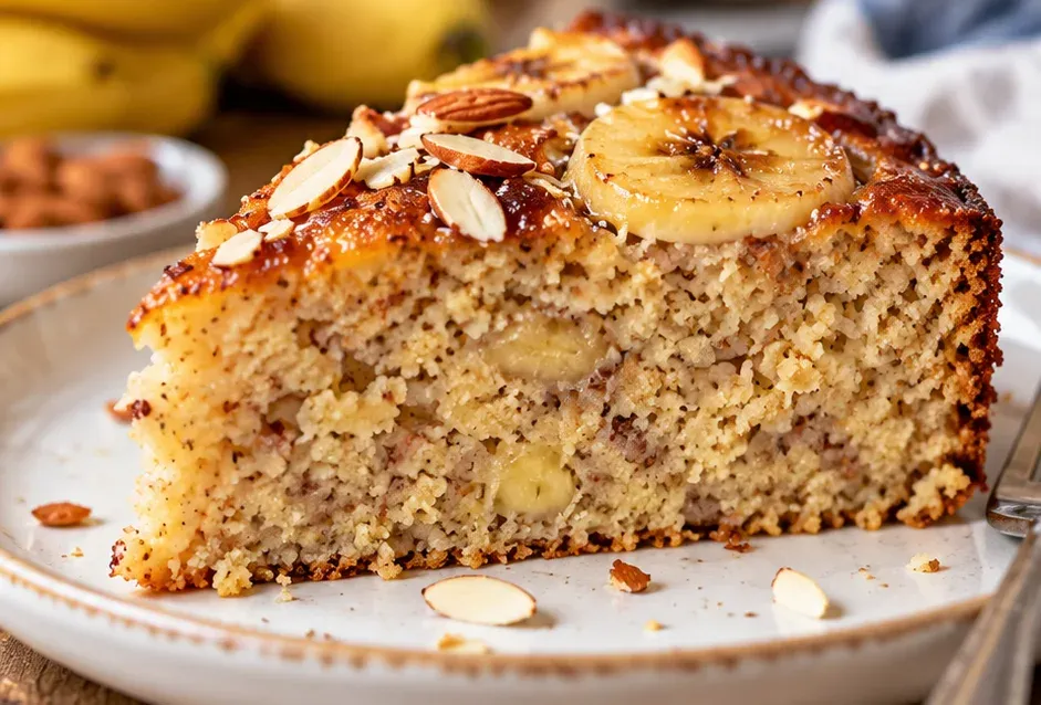 Outra foto de bolo de Banana Low Carb com Farinha de Amêndoas