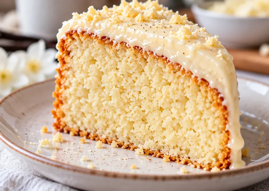 Outra foto de bolo de Baunilha Vegano Fofinho
