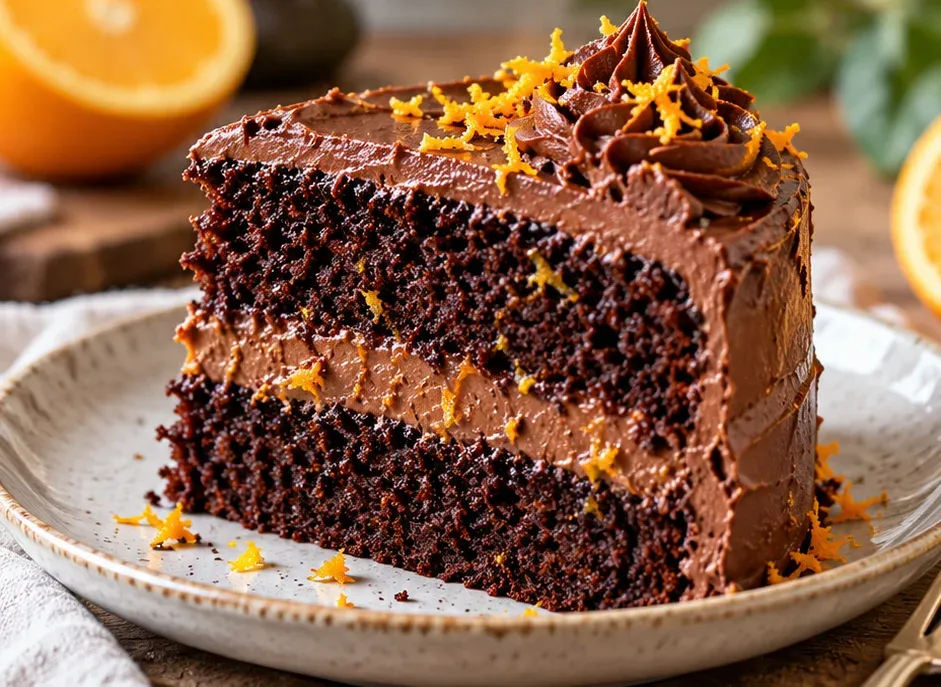 Outra foto de bolo de Chocolate com Laranja e Buttercream