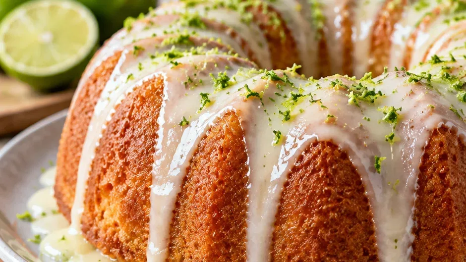 Foto de bolo de Limão Estilo Key Lime pronto para servir