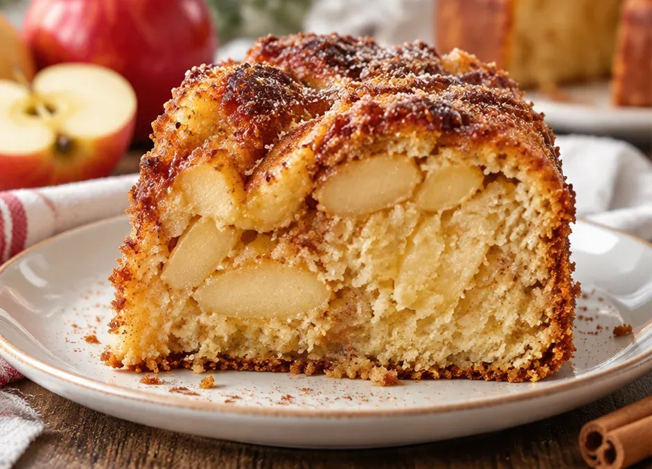Outra foto de bolo de Maçã com Casquinha de Canela e Açúcar