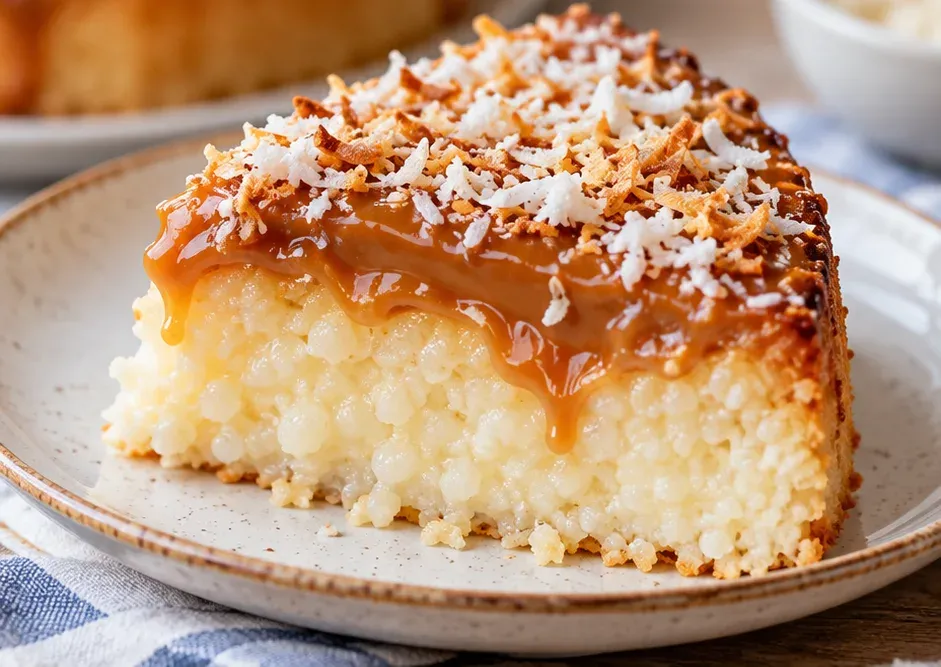 Outra foto de bolo de Tapioca com Doce de Leite