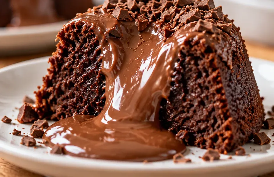 Outra foto de bolo Vulcão de Chocolate ao Leite