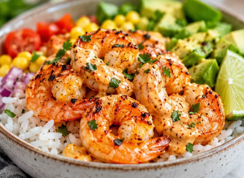 Outra foto de bowl de Camarão com Chipotle e Limão