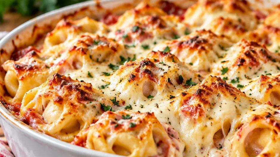 Foto de capeletti ao Forno Gratinado pronto para servir