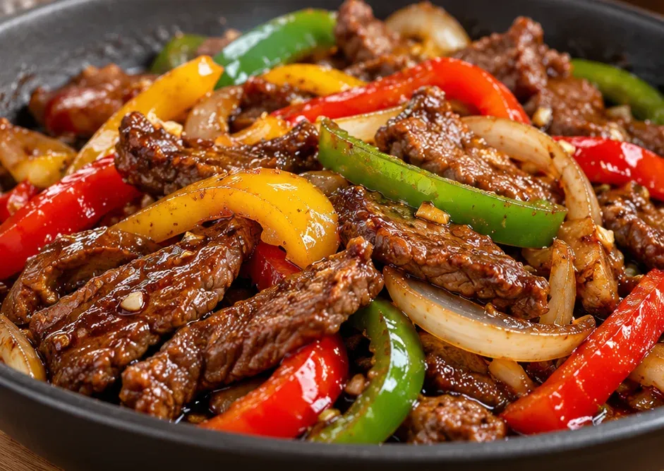 Outra foto de carne com Pimentão ao Molho Shoyu