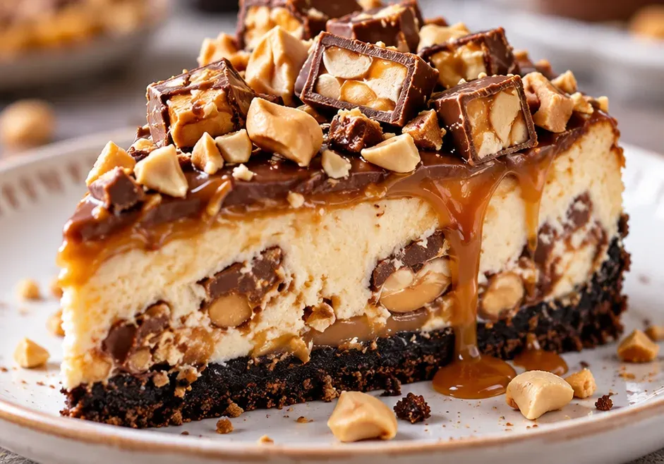 Outra foto de cheesecake de Snickers