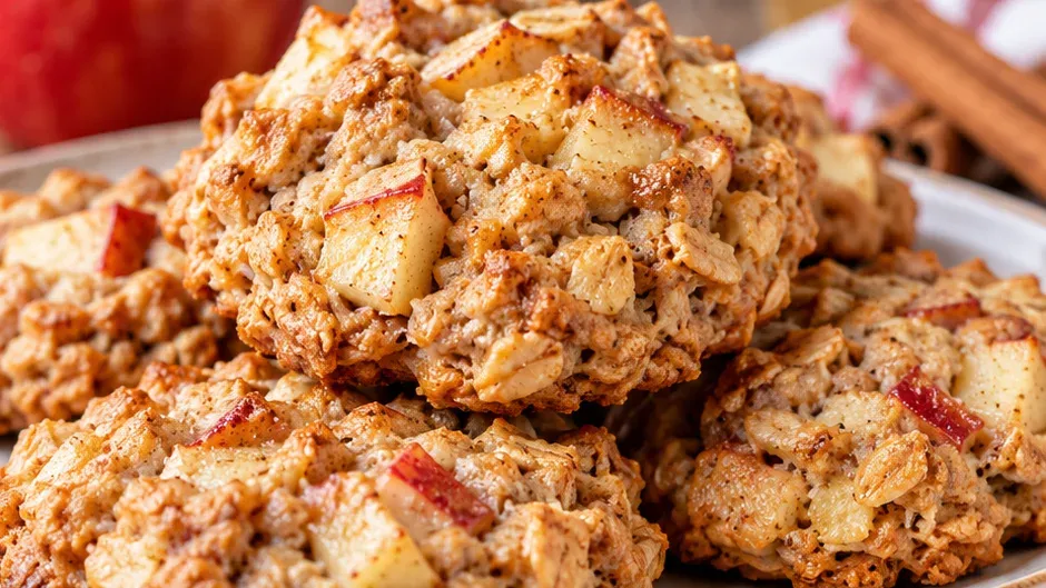 Foto de cookies de Aveia com Maçã e Canela pronto para servir