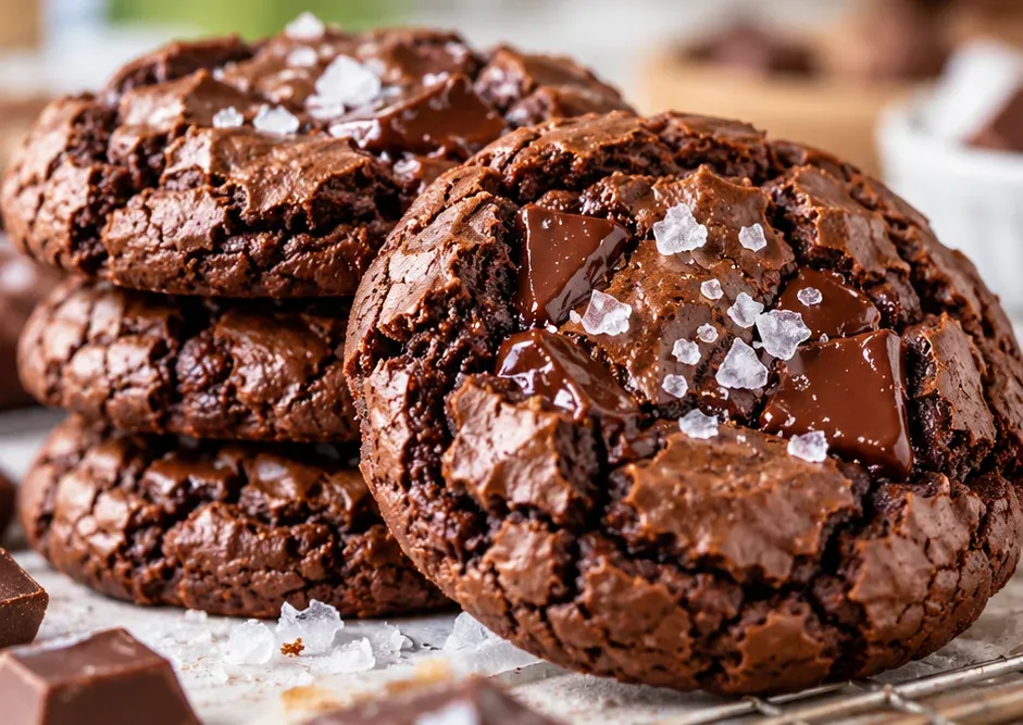 Outra foto de cookies de Brownie com Flor de Sal