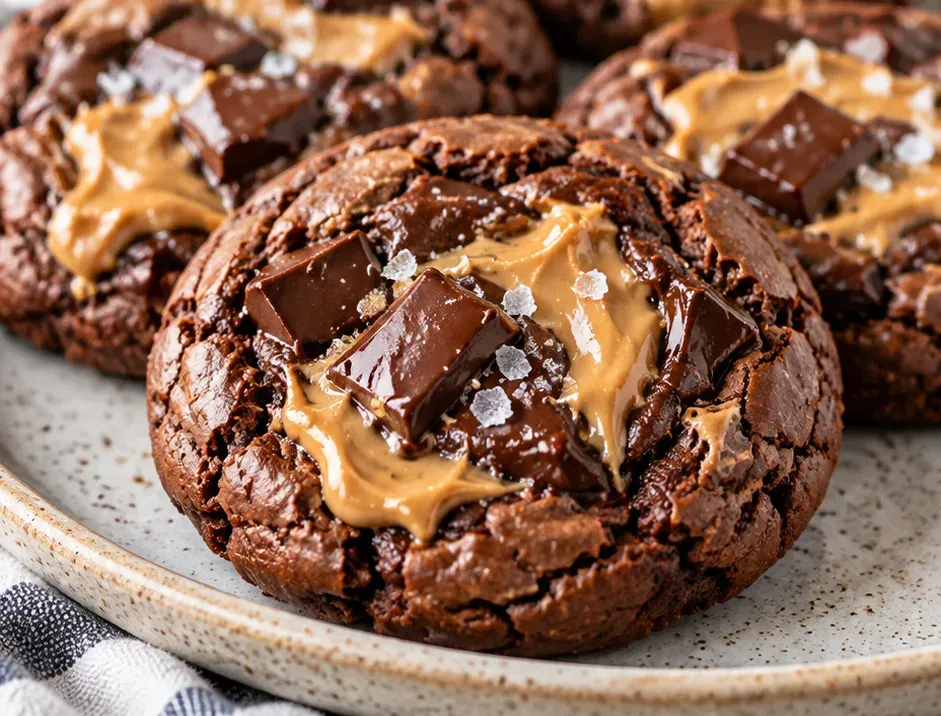 Outra foto de cookies de Brownie com Pasta de Amendoim
