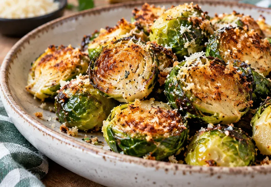 Outra foto de couve-de-Bruxelas Crocante com Crosta de Parmesão