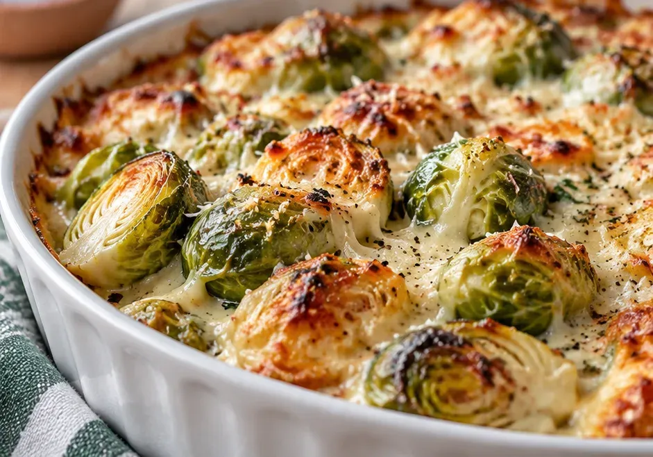 Outra foto de couve-de-Bruxelas Gratinada Cremosa