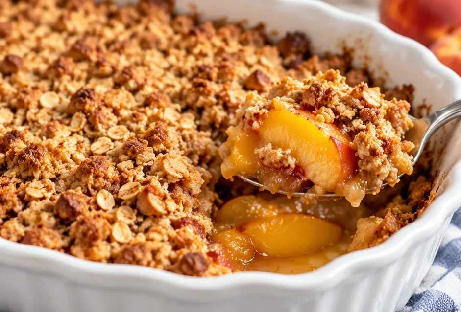 Outra foto de crumble de Pêssego Saudável com Pouco Açúcar