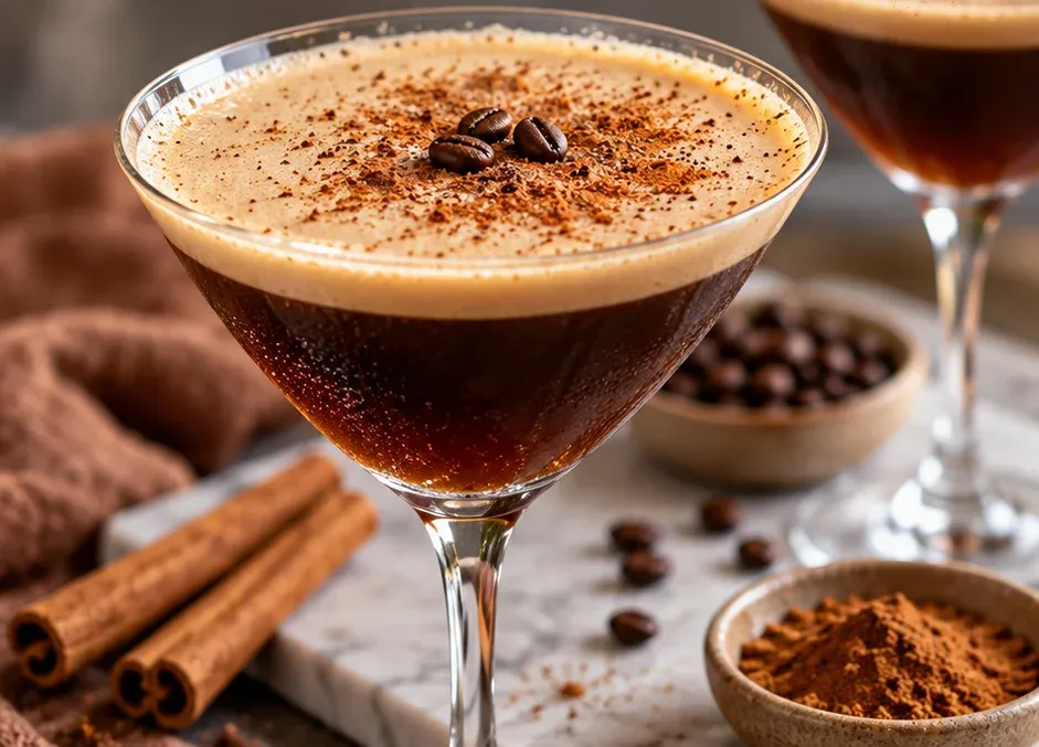 Outra foto de espresso Martini com Canela e Especiarias