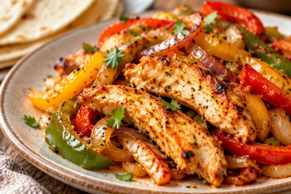 Outra foto de fajitas de Frango na Assadeira