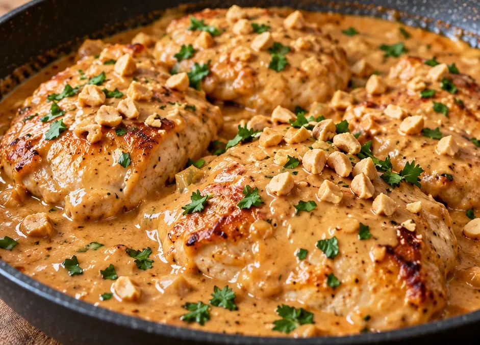 Outra foto de frango ao Molho de Pasta de Amendoim