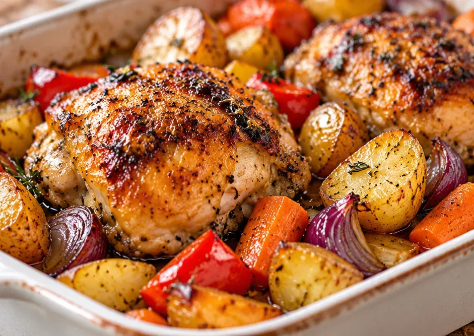 Outra foto de frango Assado com Legumes na Assadeira