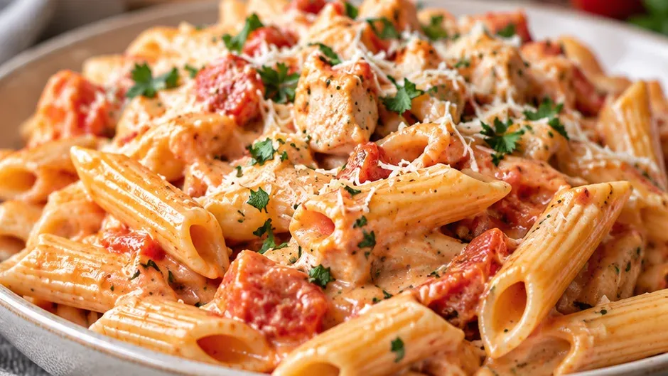 Foto de macarrão ao Molho Rosé pronto para servir