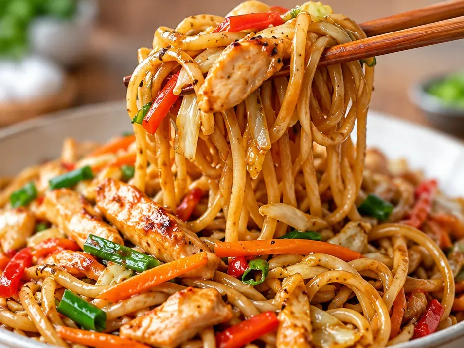 Outra foto de macarrão Chinês com Frango (Lo Mein)