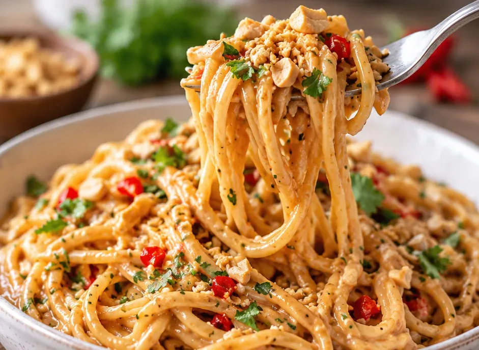 Outra foto de macarrão com Molho de Pasta de Amendoim