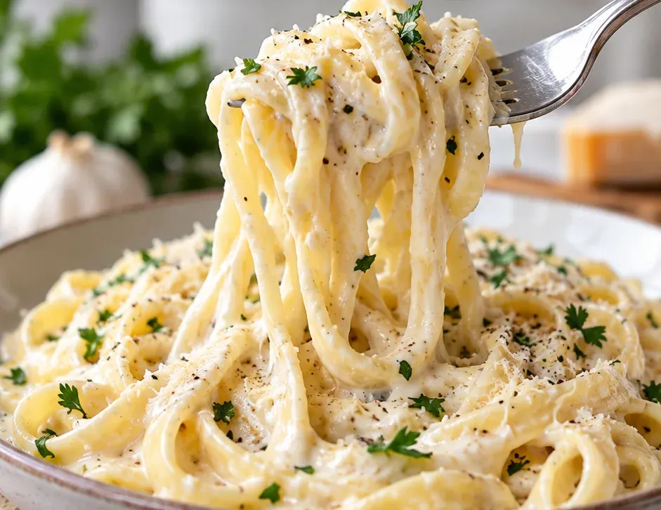 Outra foto de macarrão Cremoso ao Molho Alfredo Clássico