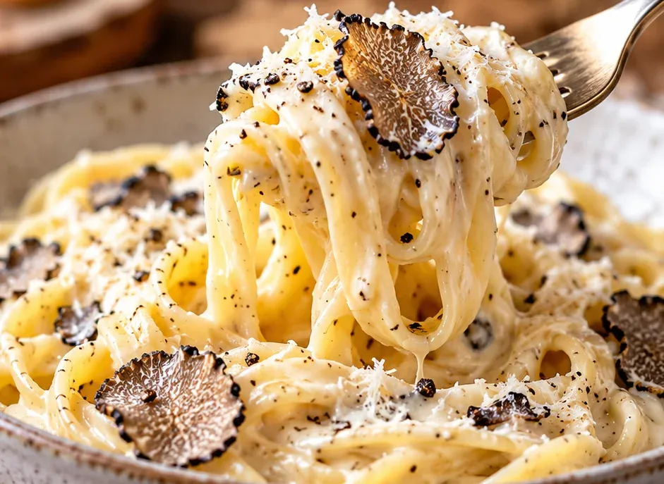 Outra foto de macarrão Cremoso com Trufas