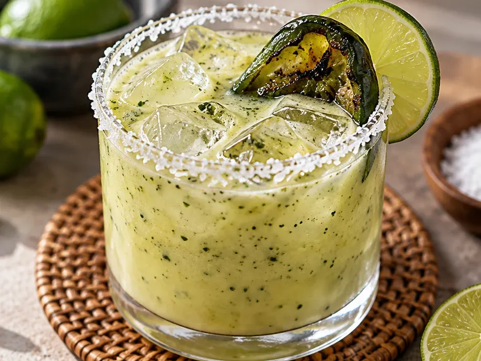 Outra foto de margarita Cremosa com Pimenta Poblano Assada