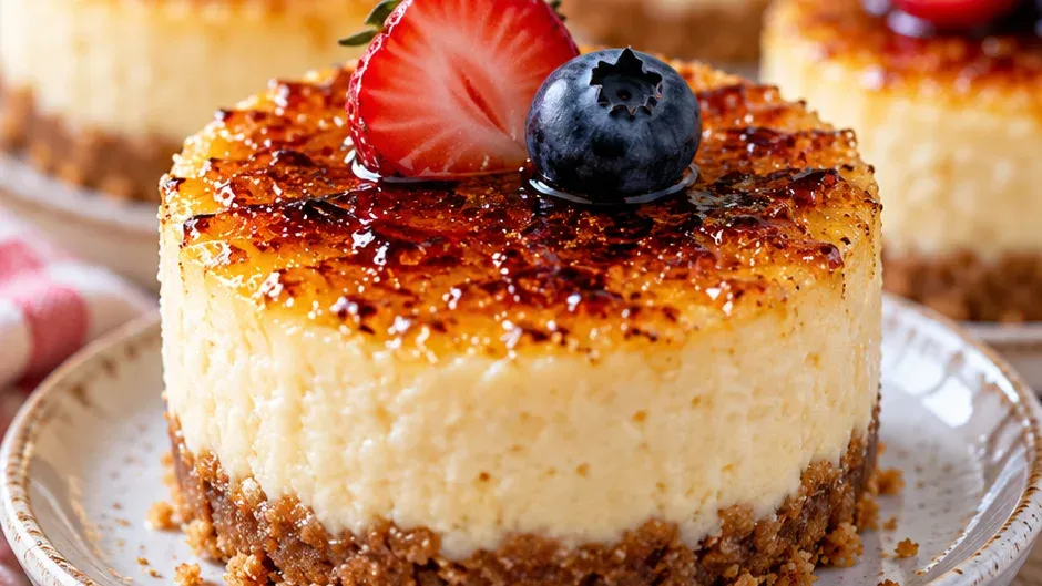 Foto de mini Cheesecakes de Crème Brûlée pronto para servir