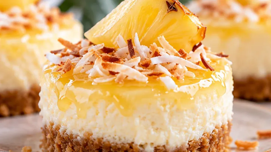 Foto de mini Cheesecakes de Piña Colada pronto para servir