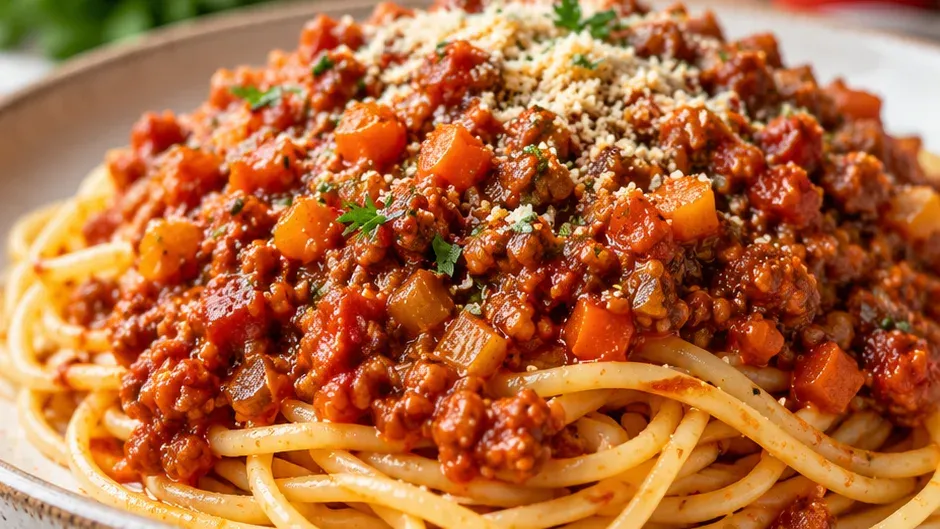 Foto de molho à Bolonhesa Vegano pronto para servir