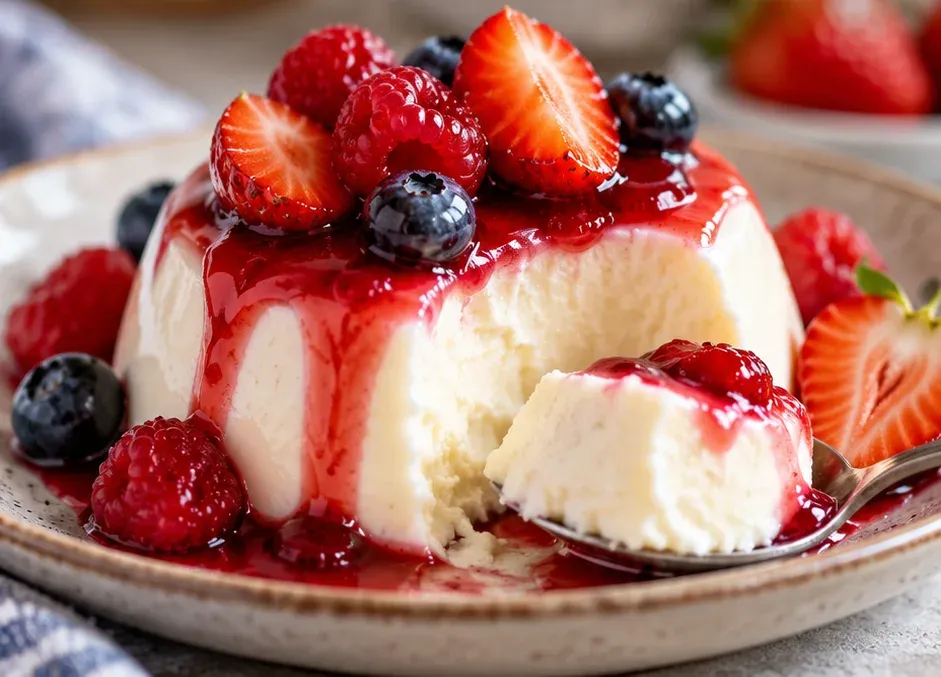 Outra foto de panna Cotta de Iogurte com Frutas Frescas
