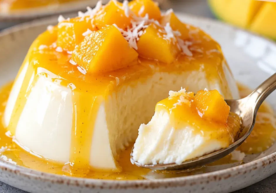Outra foto de panna Cotta de Iogurte com Manga (Versão Leve)
