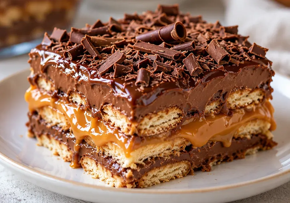 Outra foto de pavê de Chocolate com Doce de Leite