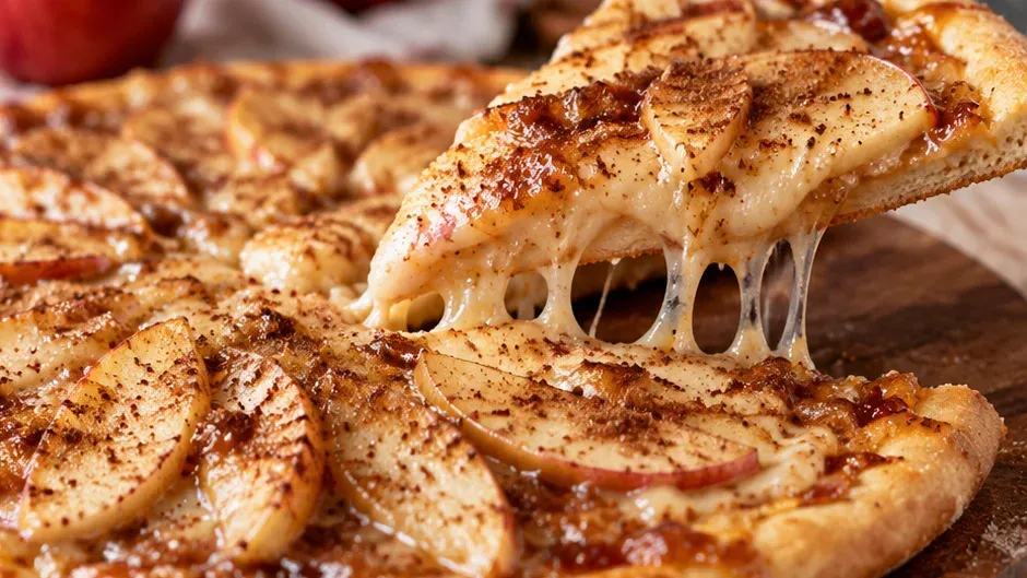 Foto de pizza Doce de Maçã com Canela pronto para servir