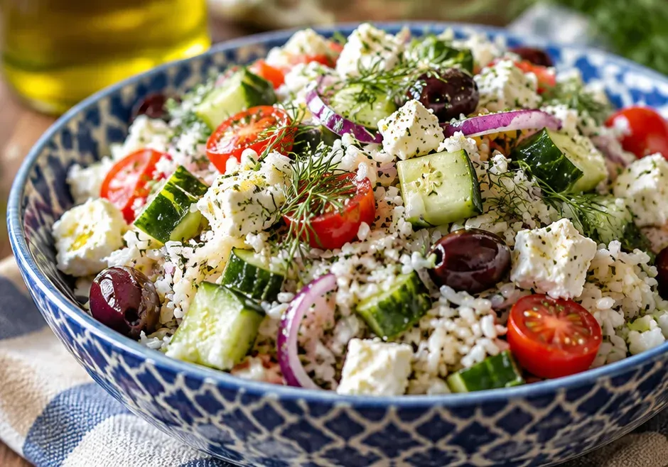 Outra foto de salada de Arroz Estilo Grego com Pepino e Endro