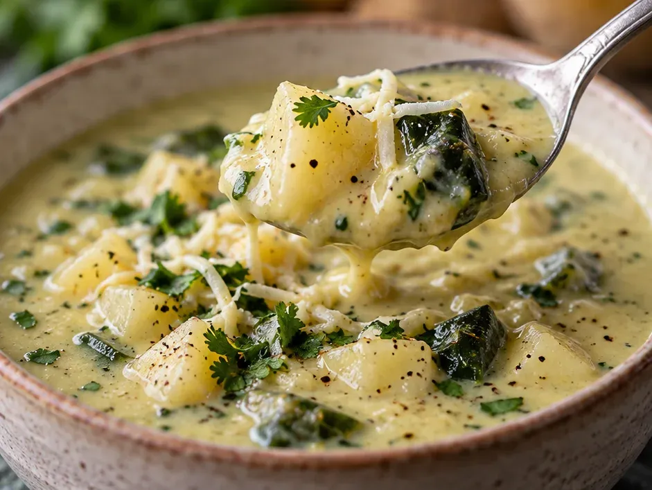 Outra foto de sopa Cremosa de Batata com Pimenta Poblano