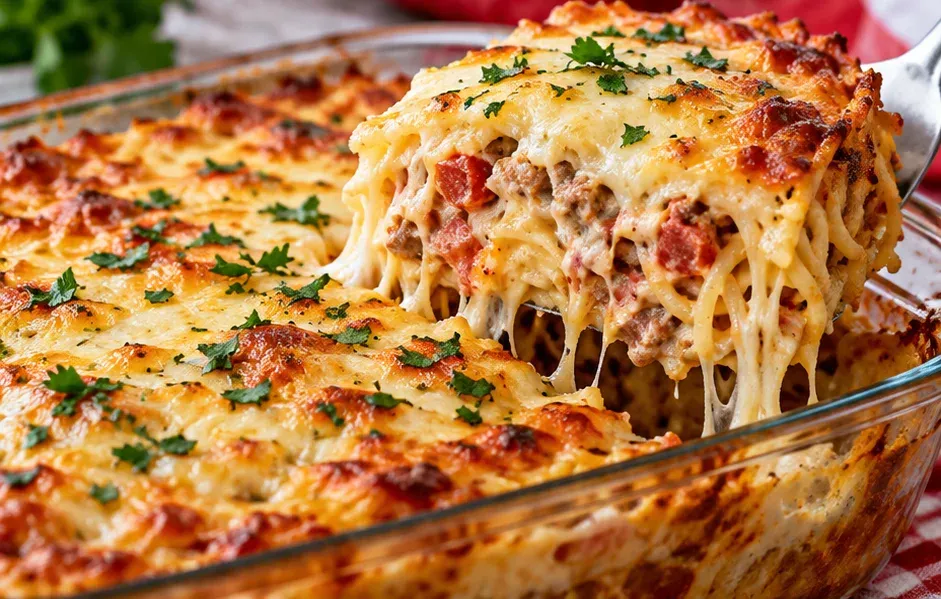 Outra foto de torta de Espaguete Gratinada
